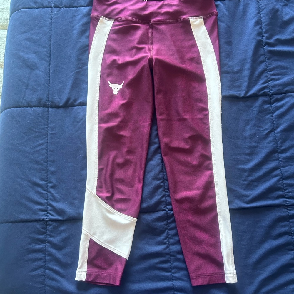 Project Rock Under Armour Kids Burgundy/purpleish capris